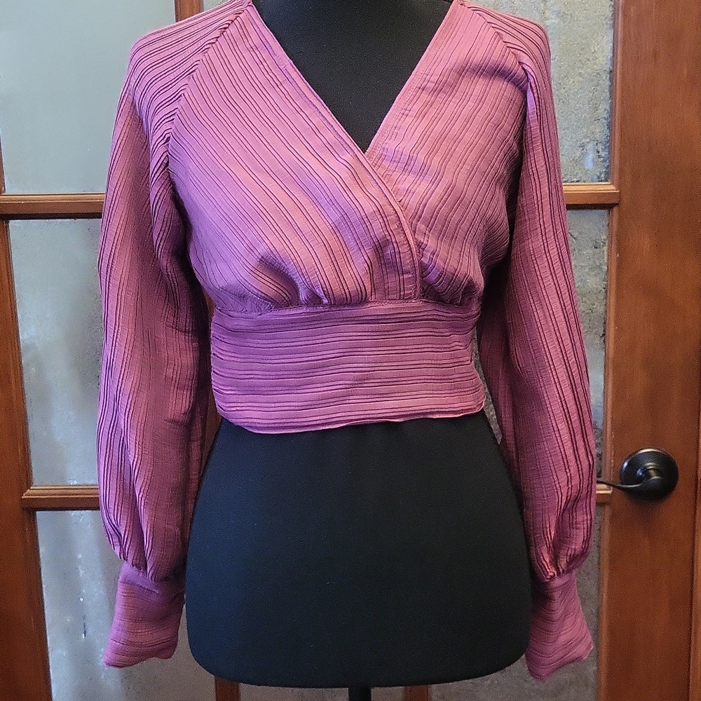 Vibrant Pink Wrap Top New ASTR XS